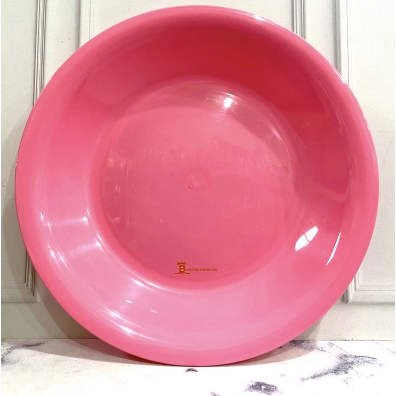 piring makan plastik cantik tebal hijau pink PM 8006 golden sunkist PM 179 pink
