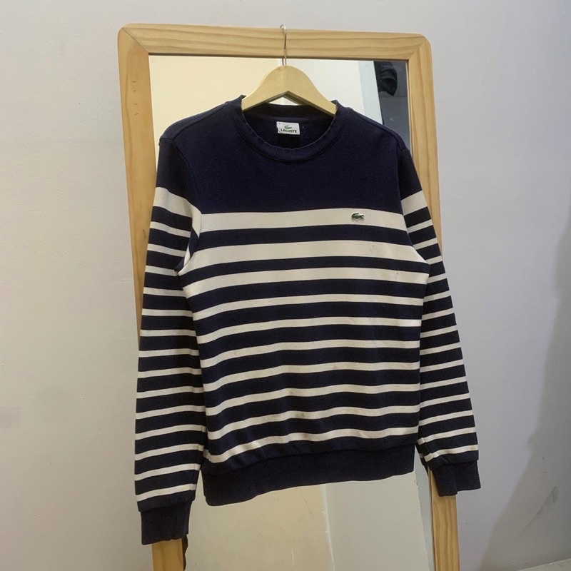 LACOSTE STRIPE CREWNECK