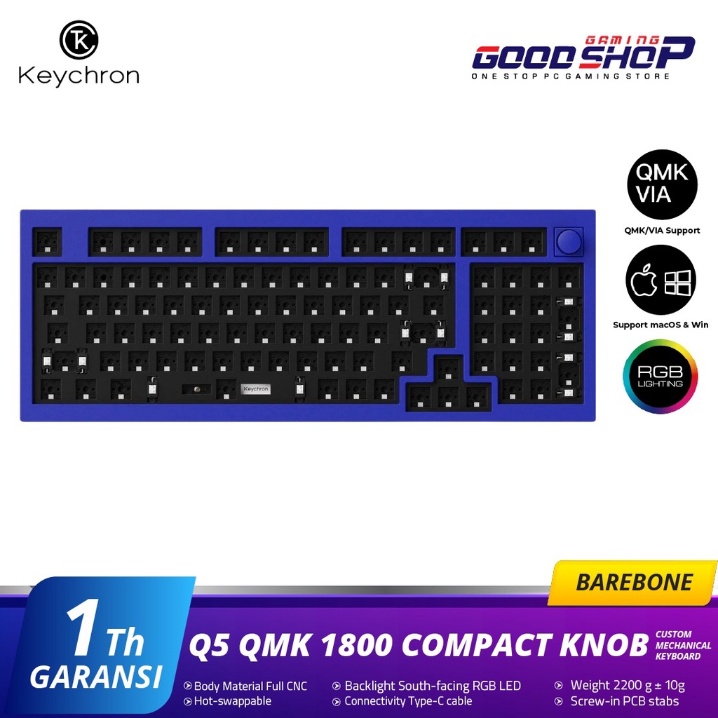 Keychron Q5 QMK 1800 Compact BAREBONE KNOB Custom Mechanical Keyboard