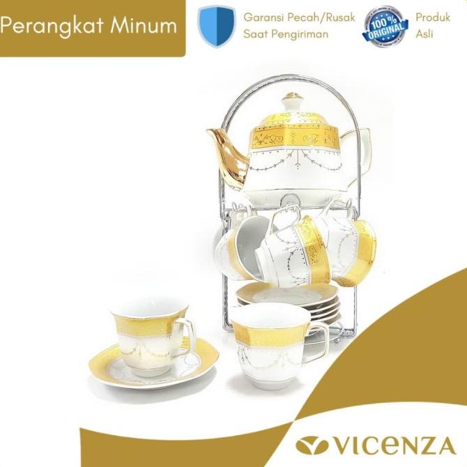 Vicenza Tea Set - Perangkat Cangkir Minum Teh C78 Padi