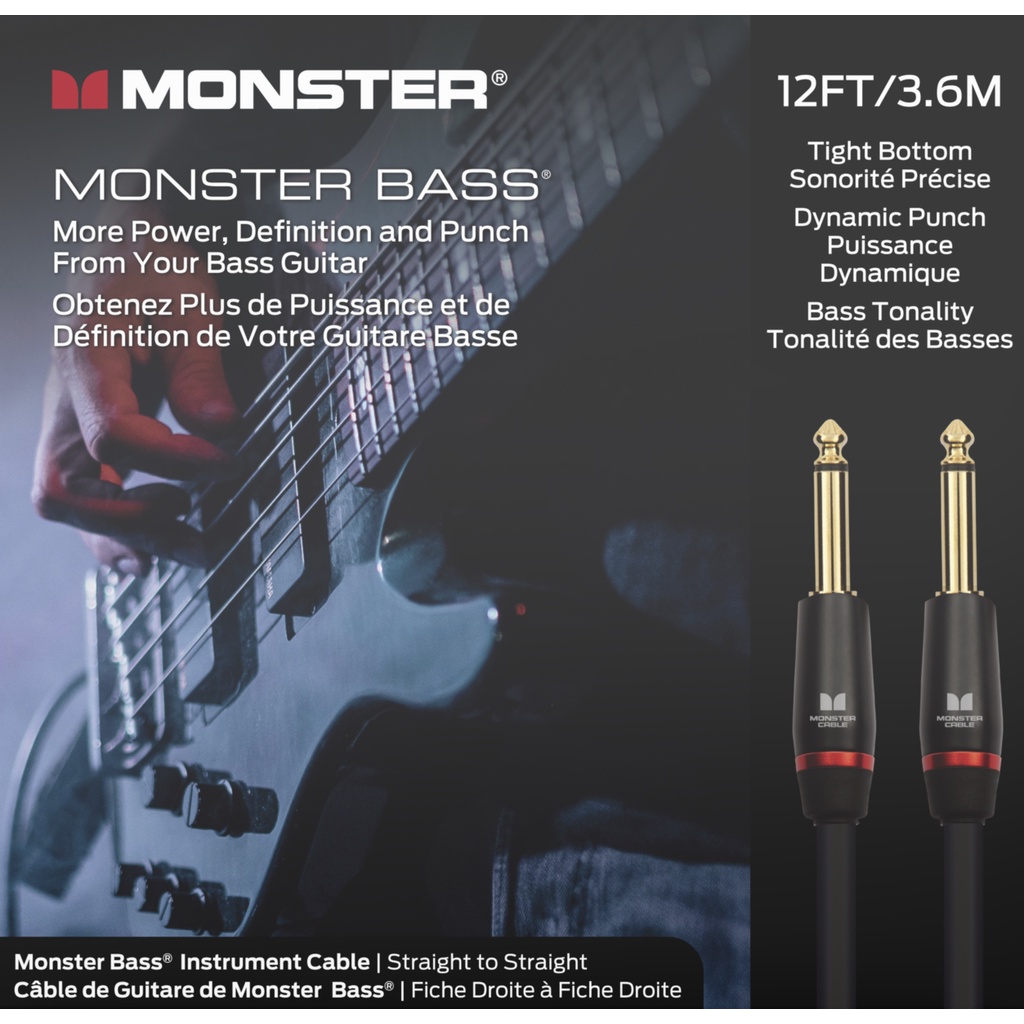 Monster Prolink Monster Bass Instrument Cable 12 ft Straight to Straight