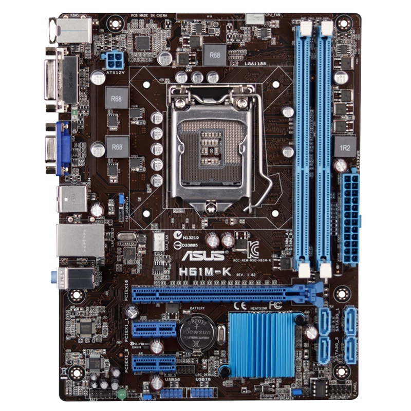 ASUS MOTHERBOARD H61M-E (TANPA BOX) LGA 1155 INTEL H61 DVI MicroATX GARANSI 1 TAHUN