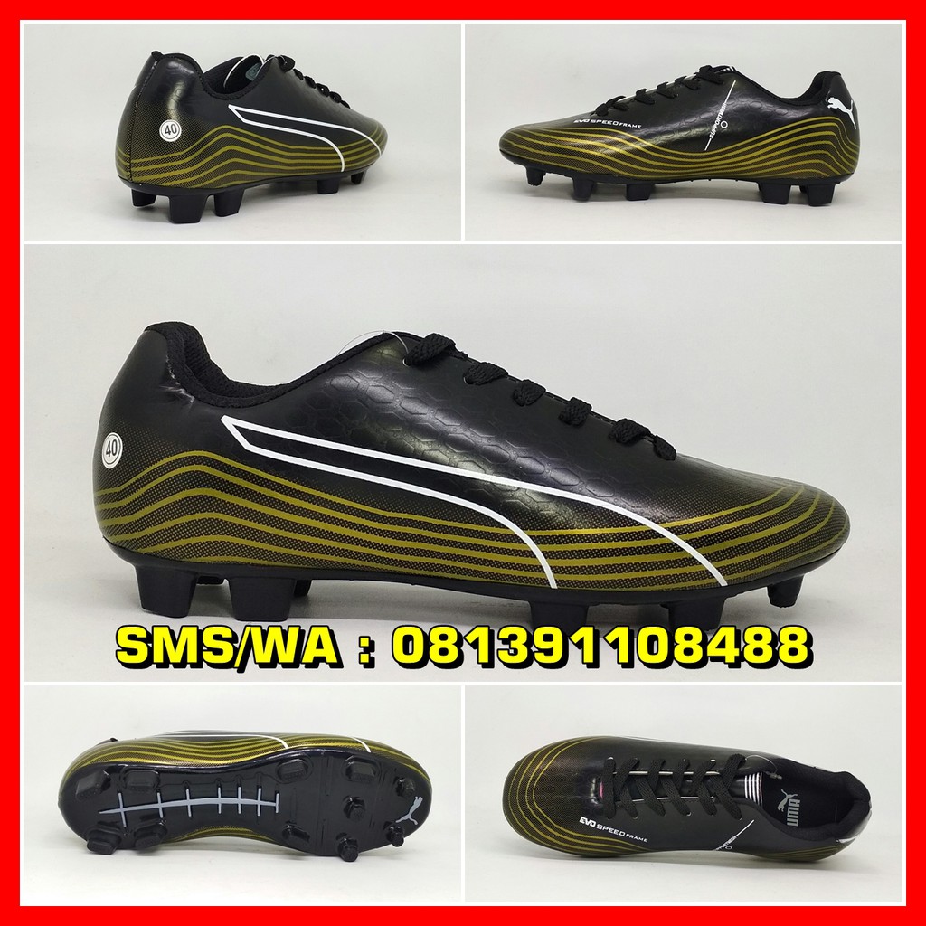 Sepatu Sepak Bola Dewasa Puma Evospeed Frame Hitam Emas Putih Size 39 40 41 42 43 Terbaru 2018