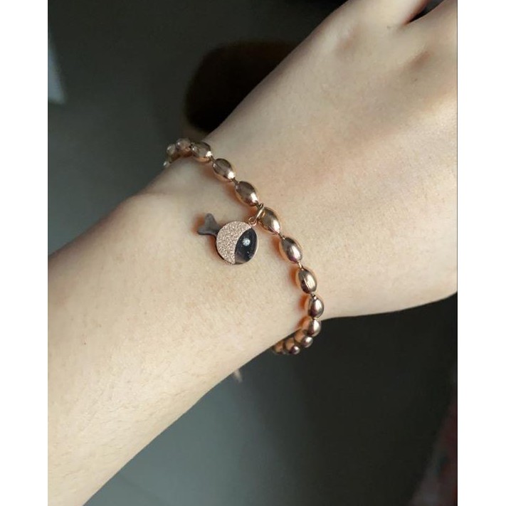 Gelang Bracelet Wanita Titanium Korea Hadiah GK043 rose gold cocok hadiah motif ikan