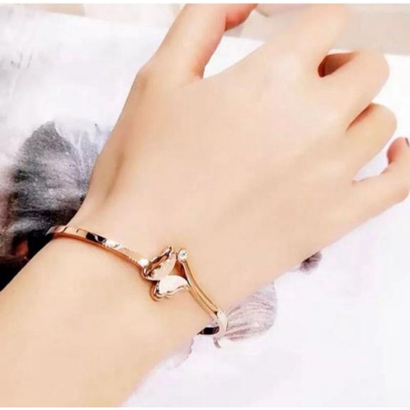 Gelang Titanium Kupu Wanita Anti Karat