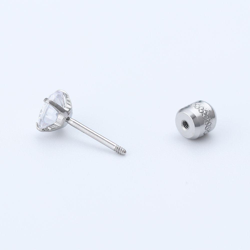 LILY 2~6mm New Fashion Stud Earrings Birthday Gifts Cubic Zirconia Cartilage Piercing Jewelry 2-6mm Round Stainless Steel Tiny Hypoallergenic Anniversary Diamond for Women Men/Multicolor