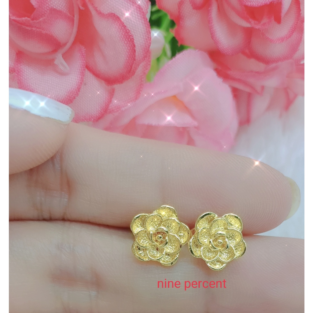 Anting tindik/anting stud bunga emas xuping 18k