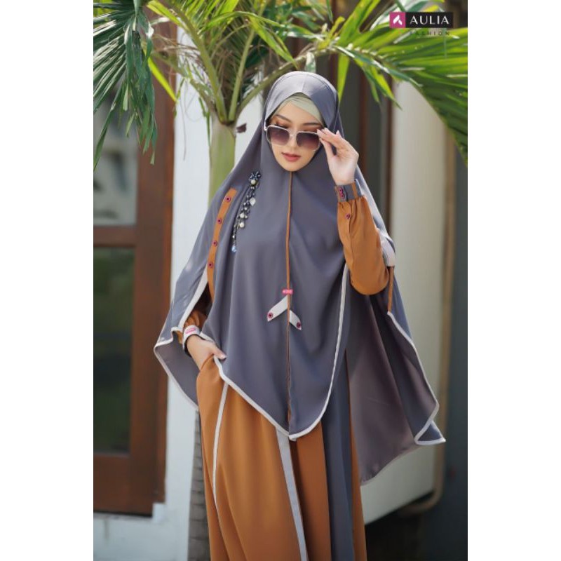 Terbaru Set Gamis ATHIRA TASSEL BROWN by Aulia Fashion