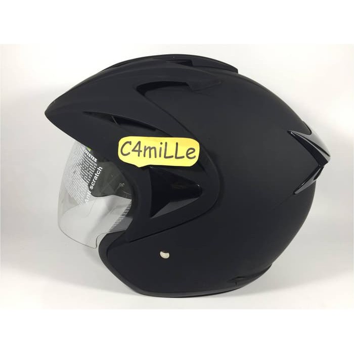 Helm Hiu Arrow Double visor black dop