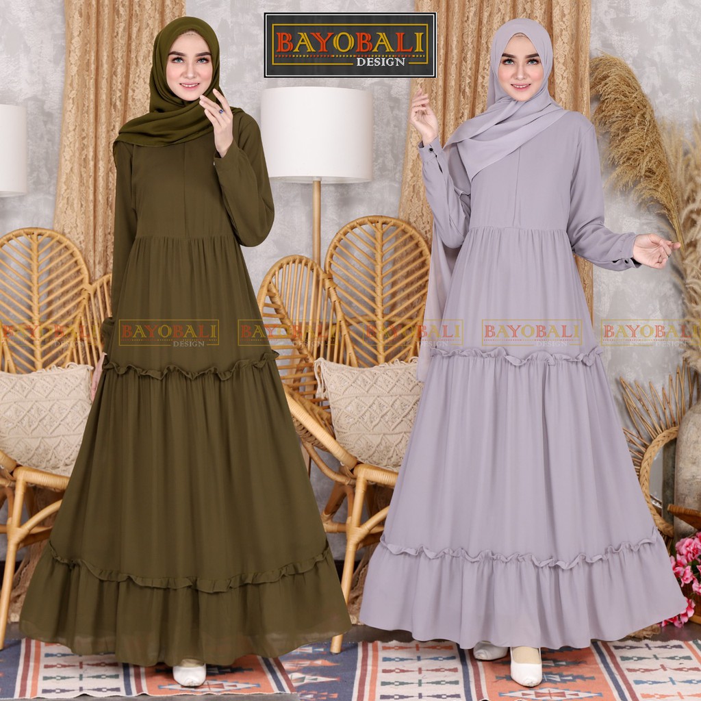 `HK954DW~~ Riandha Gallery -Baju Gamis Wanita Terbaru Ceruty Babydoll  Muslim Syari (COD ) Atasan Muslim Ceruty 