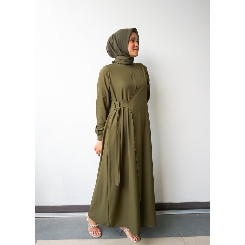 NURA DRESS PAKAIAN GAMIS MUSLIM WANITA BUSUI DAN WUDHU FRIENDLY KEKINIAN TERBARU BAHAN SHAKILA PREMIUM SIZE FIT to L DAN XL TERMURAH BY ZENIC_ID BISA COD