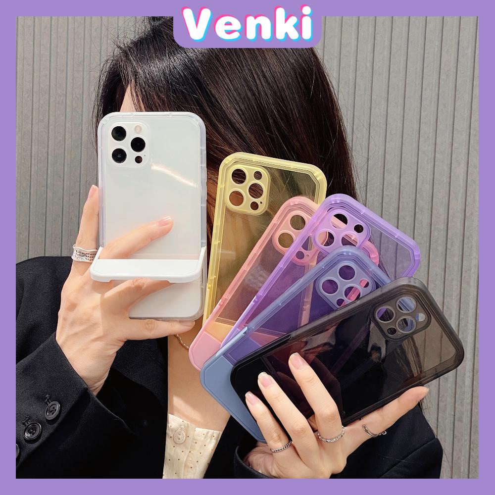 iPhone Case Silicone Soft Cover Folding Stand Clear Candy Color Airbag Shockproof Camera Cover Protection Compatible For iPhone 11 iPhone 13 Pro Max iPhone 12 Pro Max iPhone 7 Plus