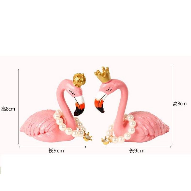 NEW LITTLE ROYAL FLAMINGO Pajangan Dashboard Mobil Flamingo Couple