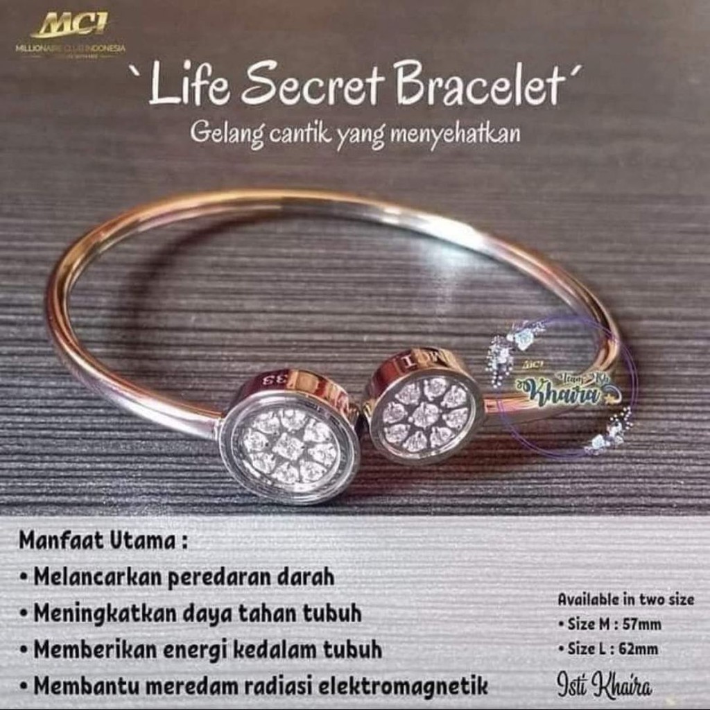 Produk Promo Gelang MCI Terbaru Asli Life Secret Bracelet Original Gelang Kesehatan MCI Gelang MCI O