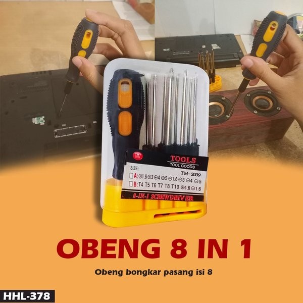 Tool Kit 8in1 Multifunction Screwdriver Obeng Serbaguna