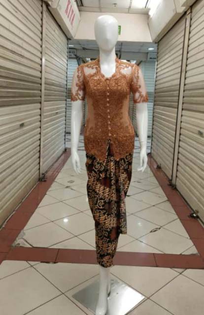 Set kebaya tille payet/kebaya tille payet lengan pendek