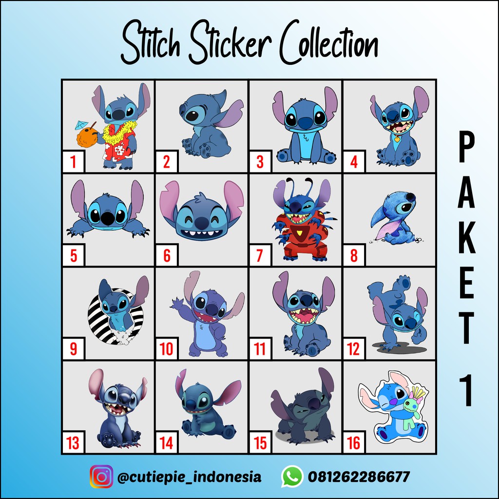 

(PROMO) Stitch Sticker Collection 1-16 (SATUAN)