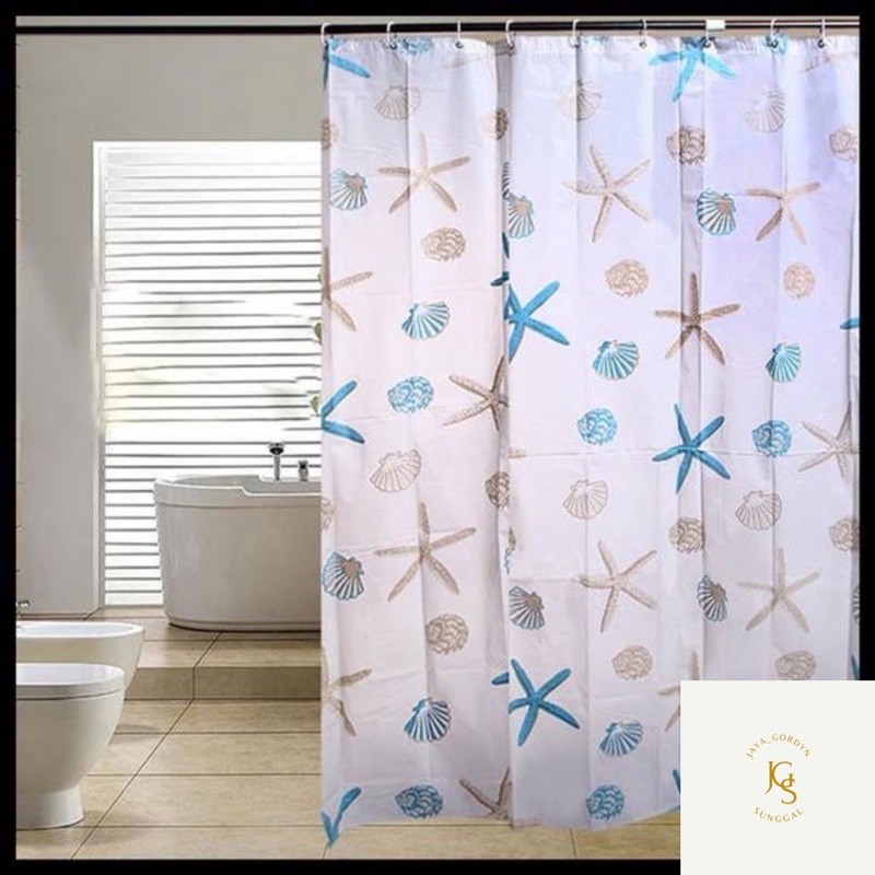 TIRAI KAMAR MANDI ANTI AIR / GORDEN KAMAR MANDI ANTI AIR SHOWER CURTAIN BATHROOM