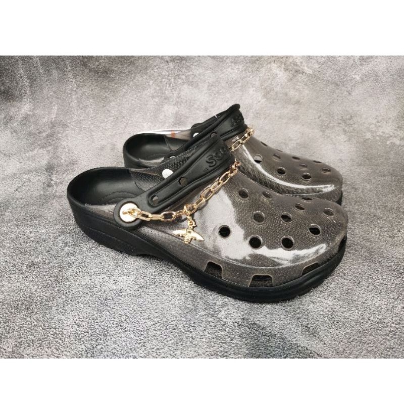 Crocs translucent / crocs Classic translucent / Sandal crocs classic collab wanita