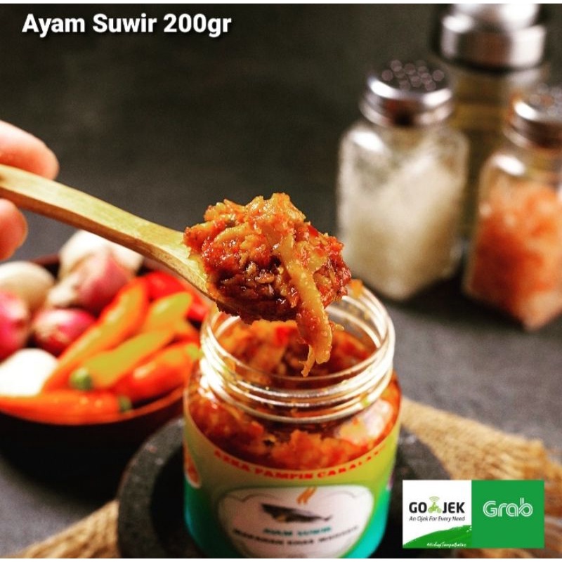 

Ayam Suwir 200gr, 300gr, 500gr/makanan khas manado/sambal ayam suwir ada level kepedasan