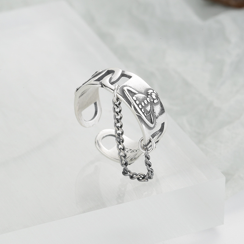 [HOT SALE]Fashion Silver Planet Saturn Chain Ring/ Women Popular Adjustable Open Finger Ring / Minimalism Charm Opening Ring Jewelry