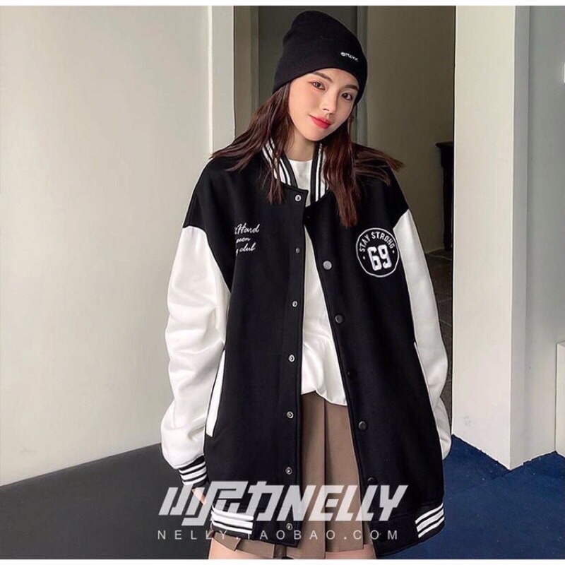 JAKET VARSITY OVERSIZE WANITA KOREAN | JAKET BOMBER WANITA PRIA (UNISEX) KOREAN TERBARU PREMIUM VARS