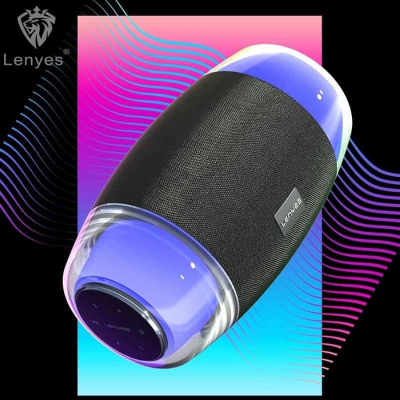 SPEAKER BLUETOOTH WATERPROOF IPX6 ORI LENYES S808 FABRIC RGB LAMP