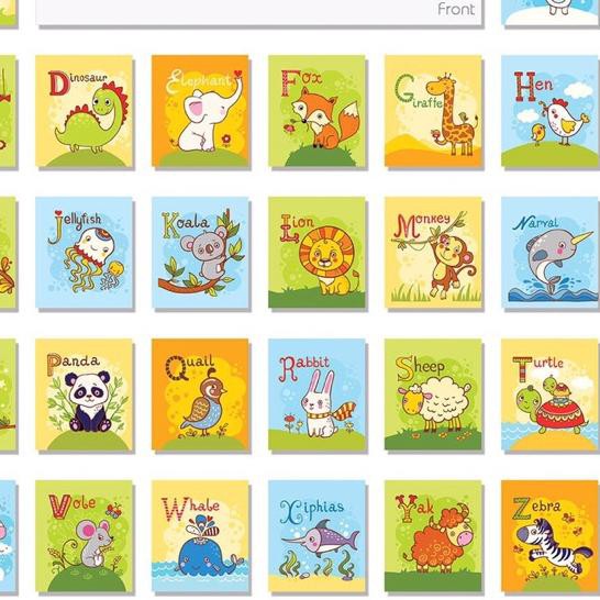 Stok Terbaru Alphabet Zoo Soft Book Set With Bag Flashcards Baby