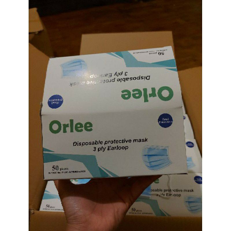 ORLEE DISPOSABLE EARLOOP MASK (BIRU)