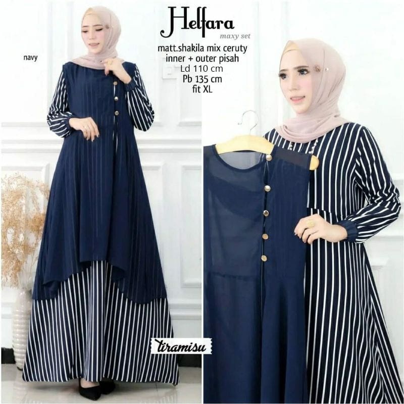 GAMIS WANITA TERBARU HELFARA SET MAXI BO Bahan SYAKILA MIX CERUTY DAPAT GAMIS + OUTHER TERPISAH GAMIS SET OUTHER TERBARU 2023 KEKINIAN DRESS WANITA FASHION MUSLIM KEKINIAN