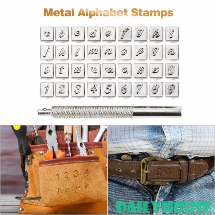 

Punch Stamp Drip letter Alfabet huruf kecil latin 36 pcs kulit leather GRATIS ONGKIR EKSTRA