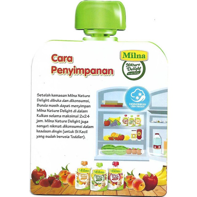 MILNA NATURE DELIGHT Fruit Puree 80g / Mpasi bayi 1 tahun+ / Jus buah Bayi GREEK