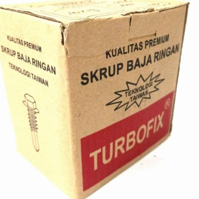 ☞ Skrup Baut/Baja Ringan/Spandek/Holo/Roofing 10x19 isi 1000 pcs - TURBOFIX ✦