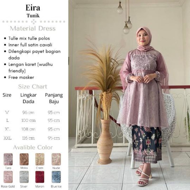 Atasan kebaya Aira//kebaya tunik tulle//kebaya seragaman