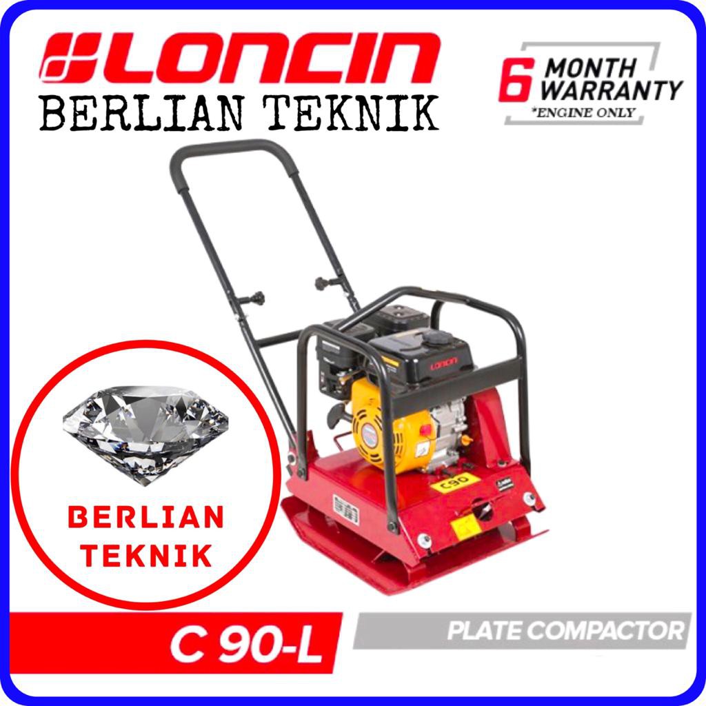 Plate Compactor Stamper Kodok Loncin C 90 L + Mesin Bensin Loncin G 160 F / 5.5 HP