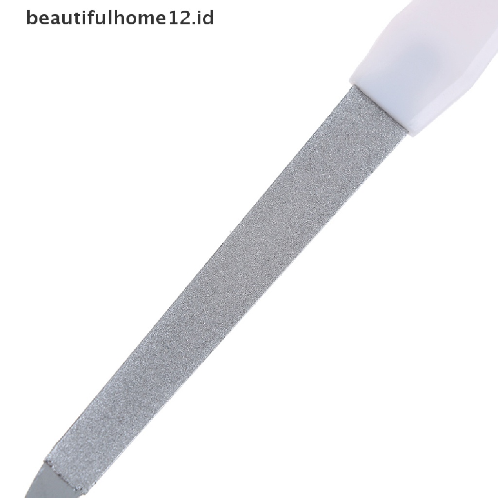 (Beautifulhome12.Id) Kikir Kuku Dua Sisi Bahan Stainless Steel Untuk Manicure / Pedicure