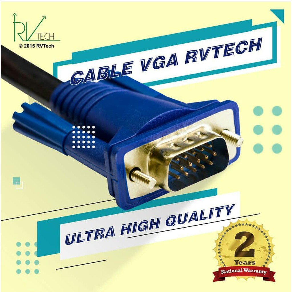 RVTECH 5M Kabel VGA Ultra High Quality - Kabel VGA 5Meter