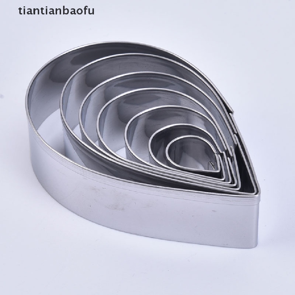 7 Pcs Cetakan Kue Mousse Bentuk Bunga Hati Bahan Stainless Steel