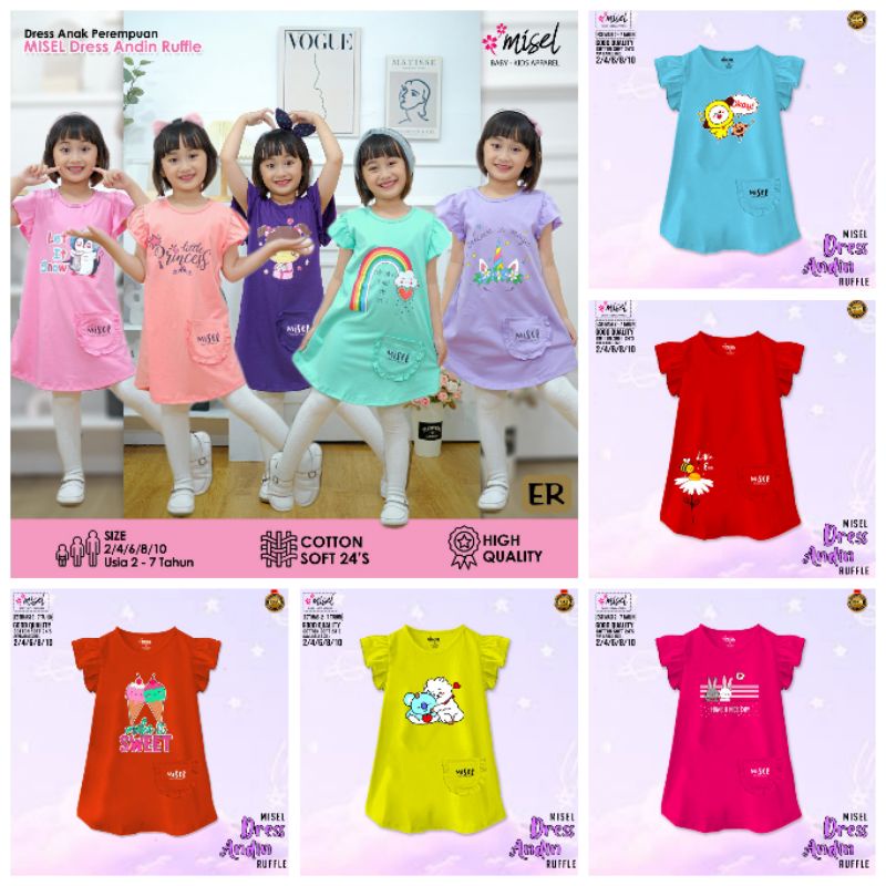 misel dress andin 2-7th tunik misel anak perempuan dress anak perempuan baju harian
