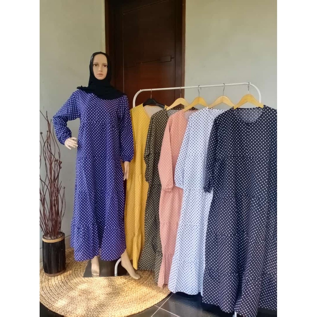 Gamis Katun Polkadot - Gamis Katun