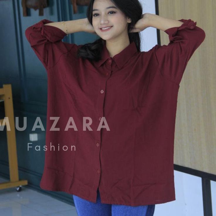 Best Product Kemeja Wanita Jumbo LD 130 XXXL / Kemeja Polos Oversize