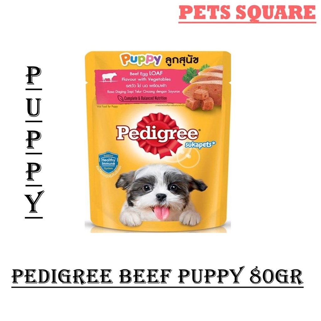 Jual Pedigree Pouch Puppy Beef 80gr Shopee Indonesia