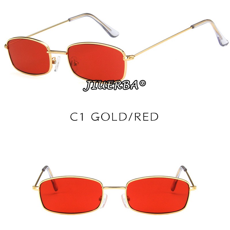 (YUZHU) INS Fashion Korean Design Retro Gaya Kacamata Hitam Candy Color Besi Frame Sunglasses