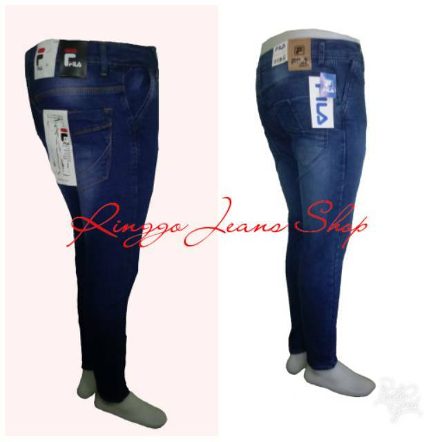  Celana  jeans  panjang slimfit warna biru pria remaja jeans  