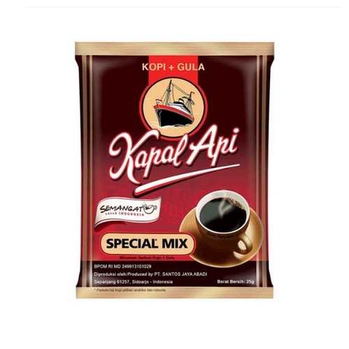 

KOPI KAPAL API SPECIAL MIX KOPI + GULA 25GR 1 BUNGKUS TERMURAH