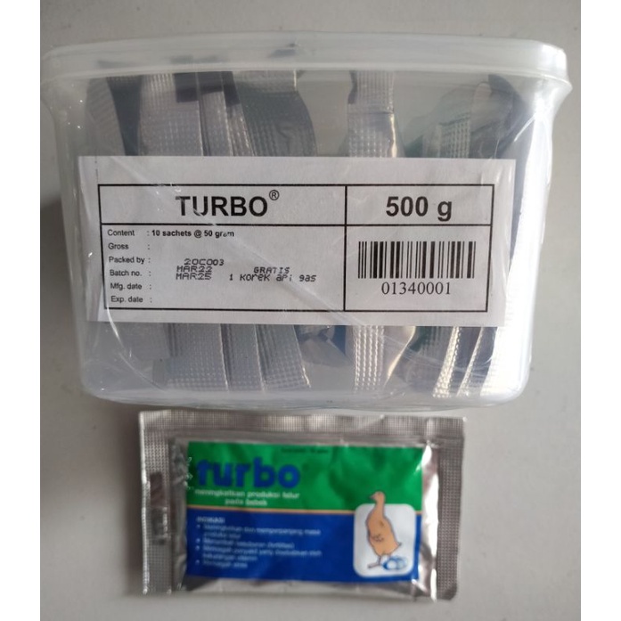 TURBO 50 Gram/100 Gram - Meningkatkan Produksi Telur Pada Bebek