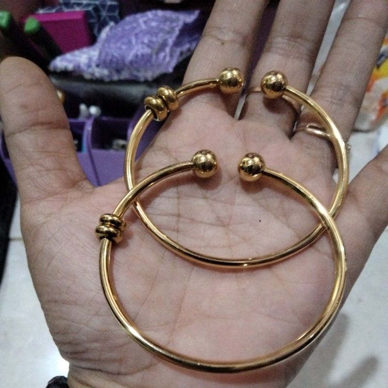 gelang titanium/gelang bangle motif bulat