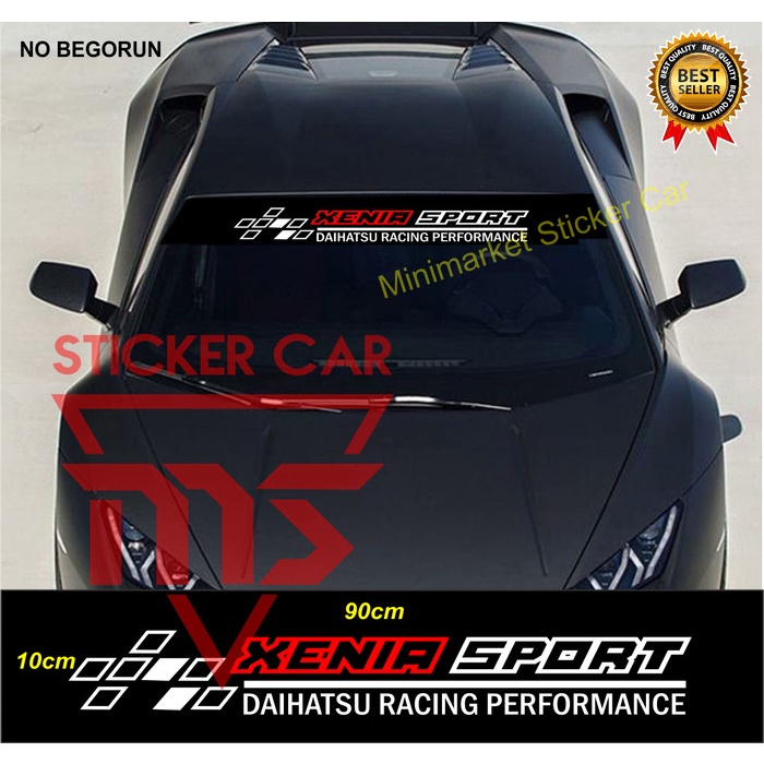 PS✨ STIKER XENIA SPORT STICKER MOBIL DAIHATSU XENIA KACA RACING PERFORMAN - hitam-merah