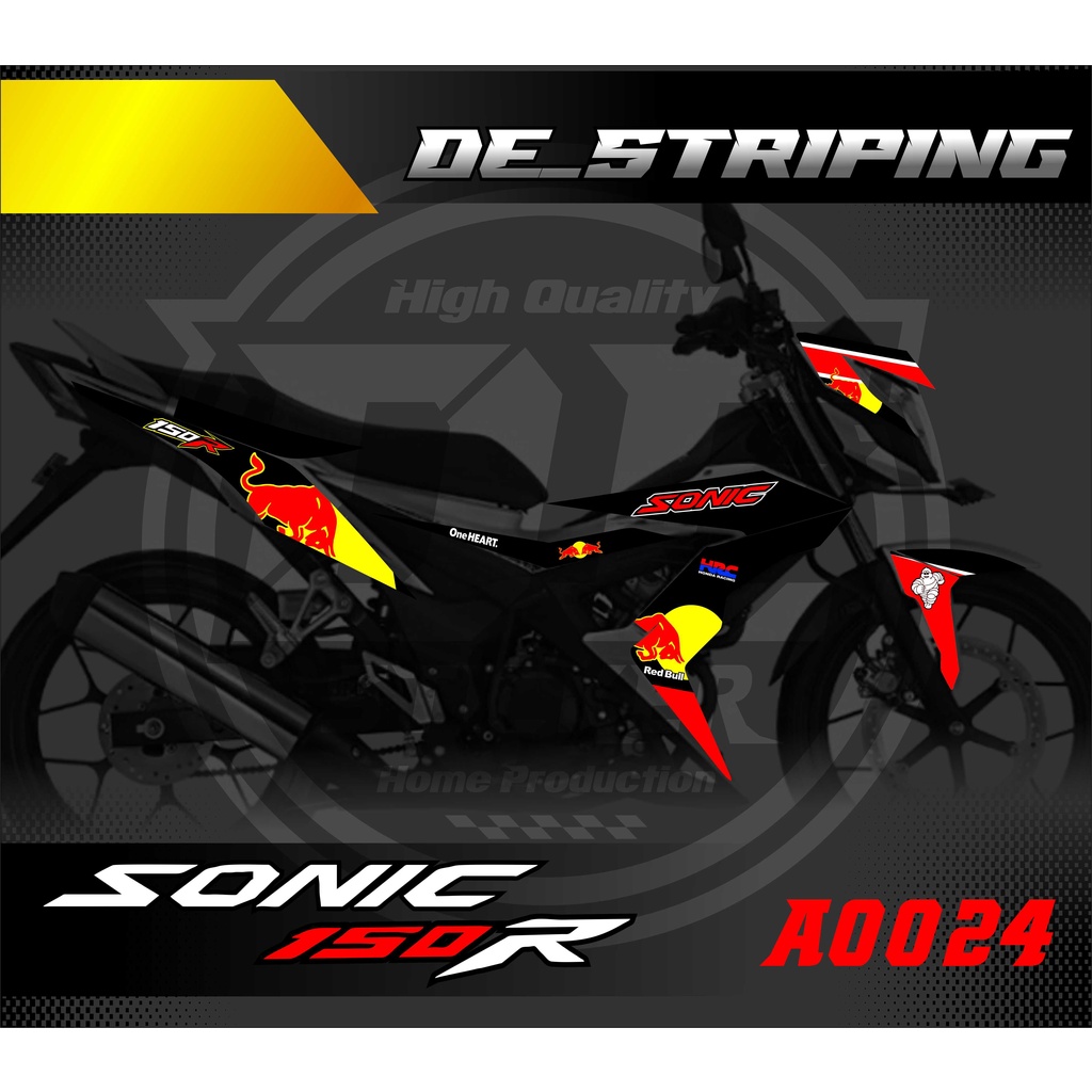 a0024 striping honda sonic 150 striping semi full sonic variasi REDBULL