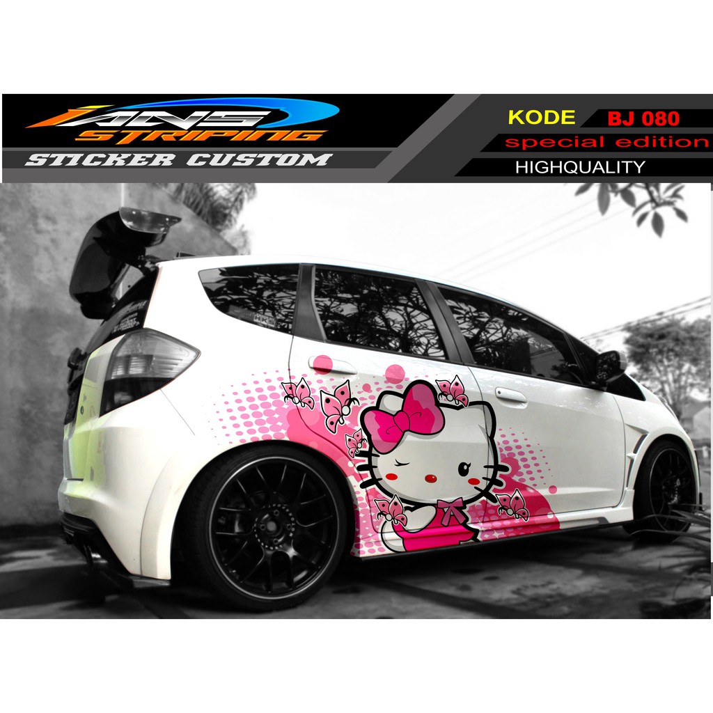 STIKER VARIASI HONDA JAZZ HELLO KITTY